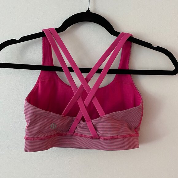 Lululemon Energy Bra Magenta Stripe Size 4 - Picture 2 of 4